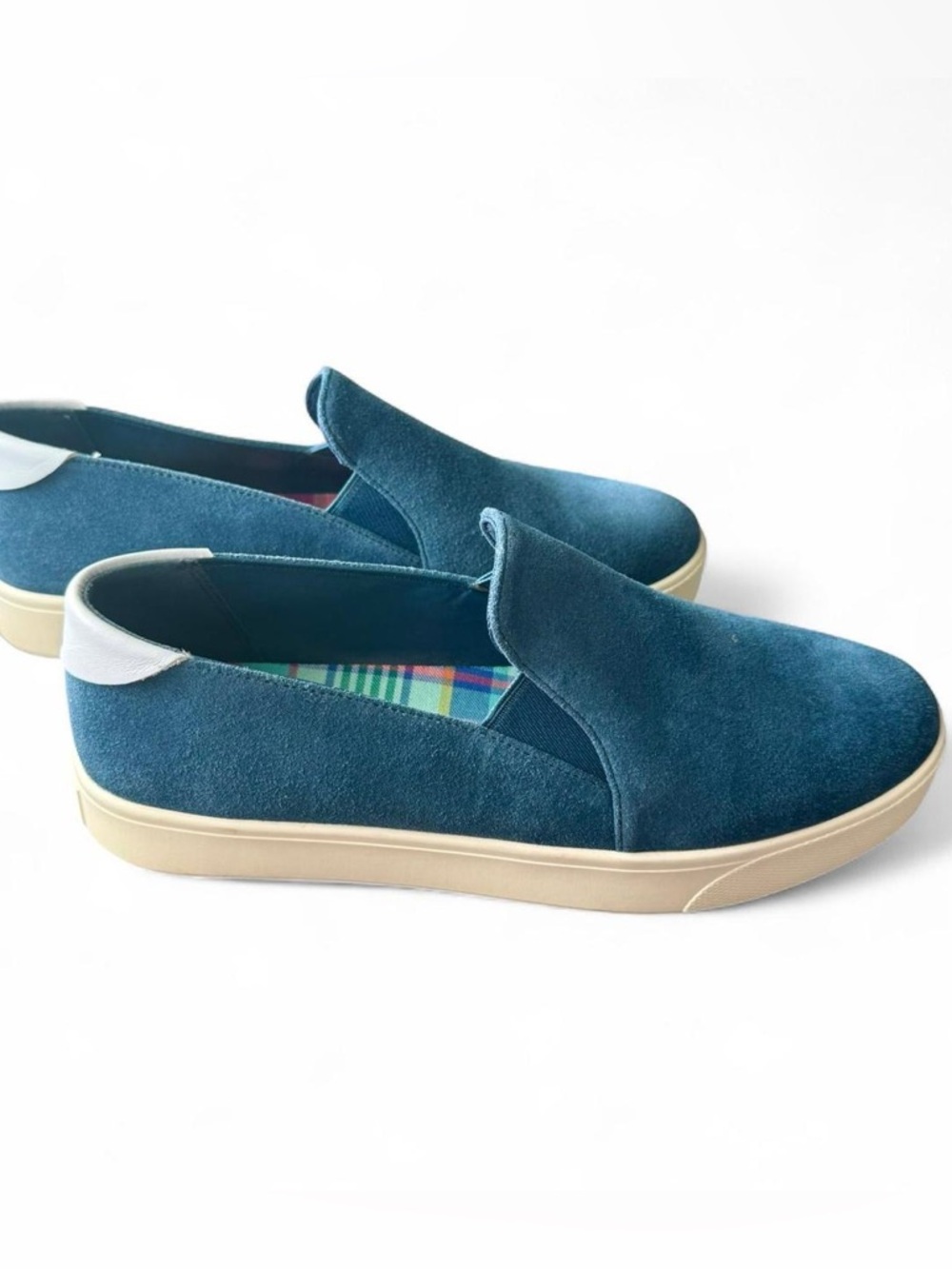Cole Haan blue suede slip on sneakers - coastal casual everyday shoes